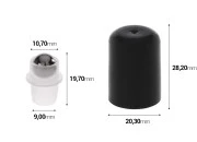 Metalna roll-on kuglica PP18 sa crnim plastičnim zatvaračem Metalna roll-on kuglica PP18 sa crnim plastičnim zatvaračem