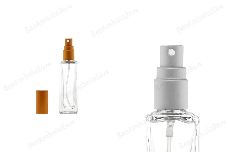 Staklena providna bočica 20mL, sa plastičnim sprejom i zatvaračem PP15-slika_proizvoda