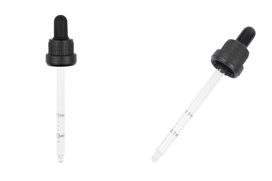 Pipeta od 100mL sa crnim i širokim sigurnosnim zatvaračem, oznakama za zapreminu i MAT ili sjajnom crnom gumicom - pojedinačno pakovanje Pipeta od 100mL sa crnim i širokim sigurnosnim zatvaračem, oznakama za zapreminu i MAT ili sjajnom crnom gumicom - pojedinačno pakovanje