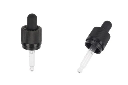 Pipeta od 10mL sa crnim CRC navojnim prstenom, oznakama za zapreminu i MAT crnom gumicom - pojedinačno pakovanje-1