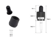 Pipeta od 10mL sa crnim CRC navojnim prstenom, oznakama za zapreminu i MAT crnom gumicom - pojedinačno pakovanje