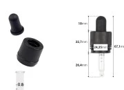 Pipeta od 5mL sa crnim CRC navojnim prstenom, oznakama za zapreminu i MAT crnom gumicom - pojedinačno pakovanje