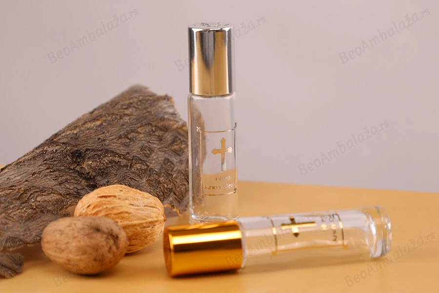 Staklena roll-on bočica 10mL sa staklenom kuglicom, krstom i aluminijumskim zatvaračem - 12 kom-grupa_slika