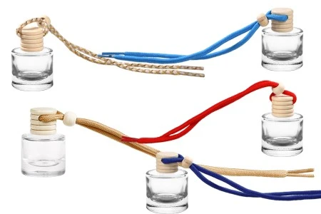 Staklena cilindrična bočica 10ml sa plastičnim čepom, drvenim zatvaračem, za osveživač automobila - 25 komada-1