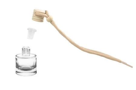 Staklena cilindrična bočica 10ml sa plastičnim čepom, drvenim zatvaračem, za osveživač automobila - 25 komada-2