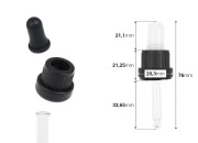 Pipeta od 10mL sa crnim širokim sigurnosnim zatvaračem, bez oznaka za zapreminu i crnom MAT ili crnom sjajnom gumicom - pojedinačno pakovanje Pipeta od 10mL sa crnim širokim sigurnosnim zatvaračem, bez oznaka za zapreminu i crnom MAT ili crnom sjajnom gumicom - pojedinačno pakovanje
