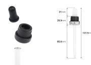 Pipeta od 100mL sa crnim širokim sigurnosnim zatvaračem, bez oznaka za zapreminu i crnom MAT ili provvidnom gumicom - pojedinačno pakovanje Pipeta od 100mL sa crnim širokim sigurnosnim zatvaračem, bez oznaka za zapreminu i crnom MAT ili provvidnom gumicom - pojedinačno pakovanje
