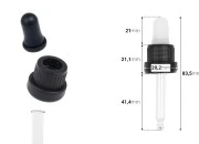 Pipeta od 15mL sa crnim širokim sigurnosnim zatvaračem, MAT crnom ili providnom gumicom i cevčicom bez oznaka za zapreminu - pojedinačno pakovanje Pipeta od 15mL sa crnim širokim sigurnosnim zatvaračem, MAT crnom ili providnom gumicom i cevčicom bez oznaka za zapreminu - pojedinačno pakovanje
