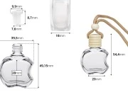 Bočica za osveživač automobila 10mL, jabuka sa plastičnim čepom, drvenim zatvaračem i zakačkom - 25 kom Bočica za osveživač automobila 10mL, jabuka sa plastičnim čepom, drvenim zatvaračem i zakačkom - 25 kom