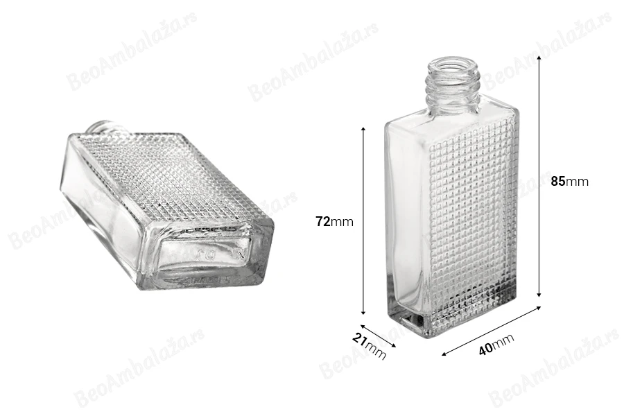 Četvrtasta bočica za parfeme 30mL sa reljefom (18/415)-dimenzije_slike