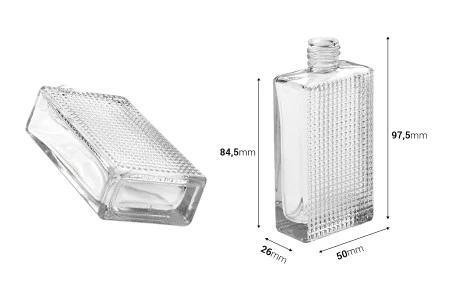 Četvrtasta bočica za parfeme 50mL sa reljefom (18/415)-2
