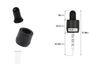 Pipeta od 15mL sa špicastim vrhom, sigurnosnim CRC zatvaranjem, mernim oznakama za zapreminu i MAT ili sjajnom crnom gumicom - pojedinačno pakovanje-dimenzije_slike