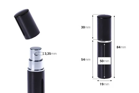 Staklena flašica 5mL sa sprejom za parfem, u aluminijumskoj tubici - 5 kom-2