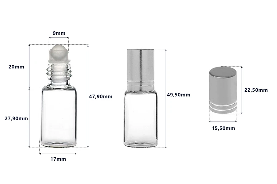 Staklena roll-on bočica 5mL sa staklenom kuglicom i zatvaračem u raznim bojama - 6 kom Staklena roll-on bočica 5mL sa staklenom kuglicom i zatvaračem u raznim bojama - 6 kom