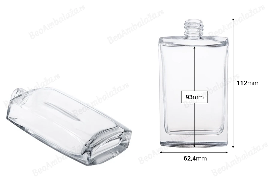 Staklena četvrtasta bočica za parfem 100mL, 18/415-dimenzije_slike