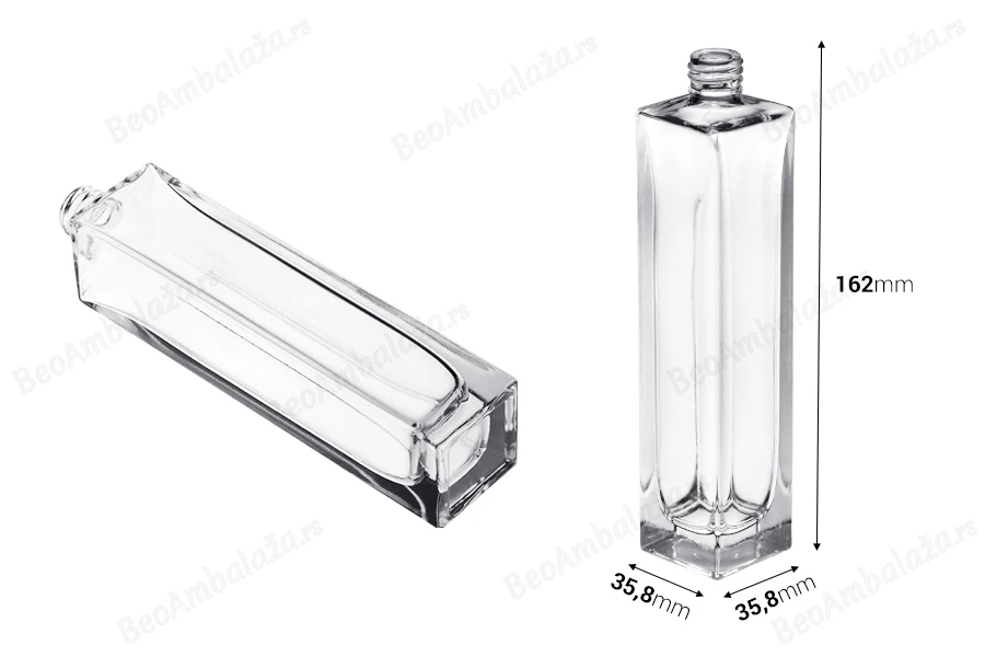 Četvrtasta staklena bočica za parfem 100mL, 18/415-dimenzije_slike