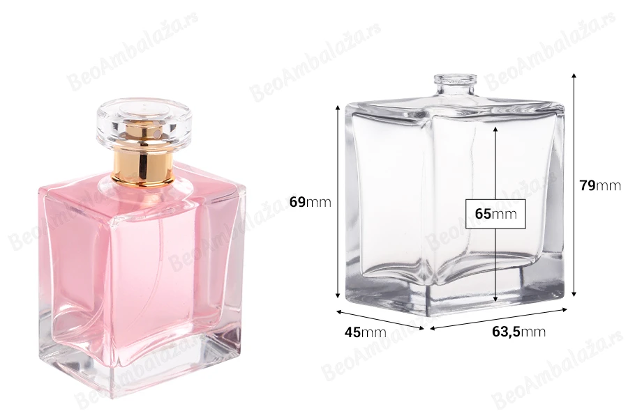 Staklena flašica za parfem od 100mL sa Crimp grlom od 15 mm-dimenzije_slike