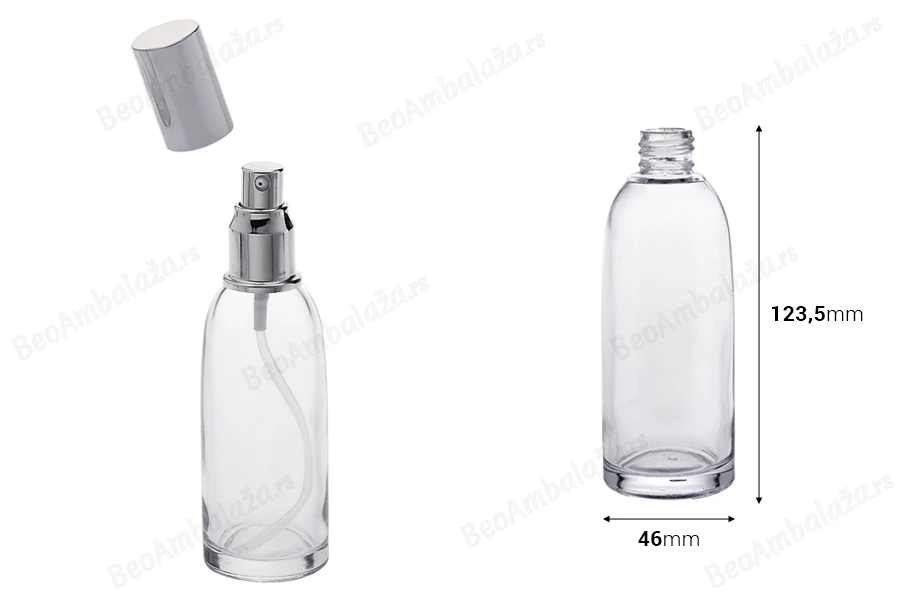 Staklena providna bočica 100mL (PP 20)-dimenzije_slike
