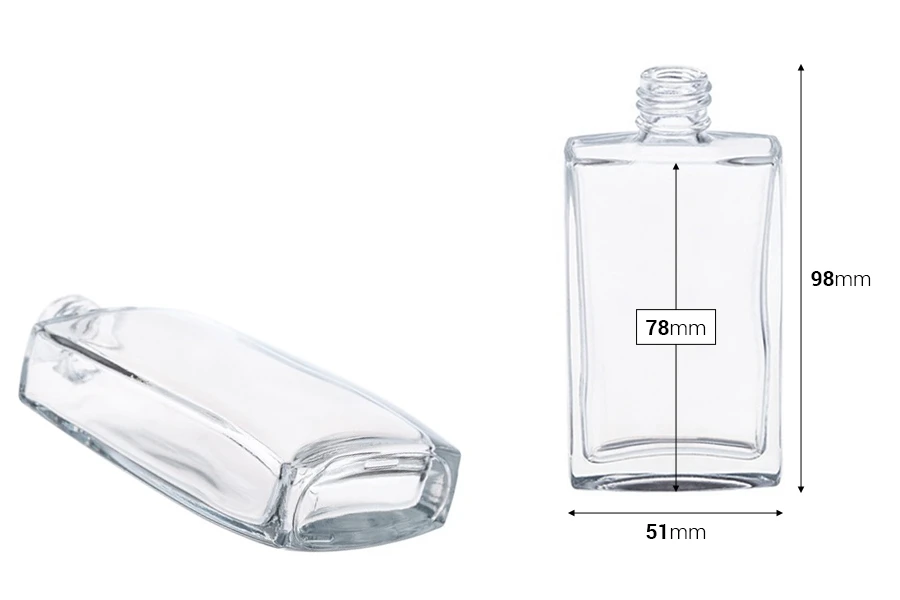 Staklena četvrtasta bočica za parfem 50mL, 18/415