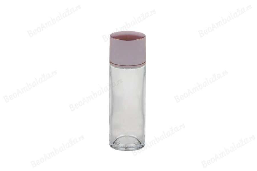 Staklena flašica za losion 100mL, sa roze aluminijumskim zatvaračem-dimenzije_slike