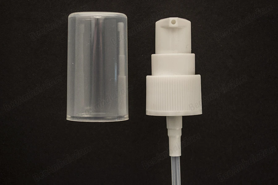 Plastična bela pumpica PP20 za kreme sa providnim zatvaračem-slika_proizvoda