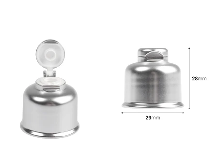 Plastični flip top zatvarač PP24 sa aluminijumskim tankim premazom-dimenzije_slike