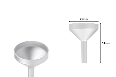 Aluminijumski levak u MAT srebrnoj boji sa prečnikom 25 mm, donji deo 4mm-dimenzije_slike
