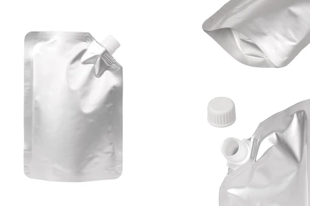 Aluminijumska DoyPack vrećica za tečnost od 500ml sa belim sigurnosnim zatvaračem sa strane – 50 kom-slika_proizvoda