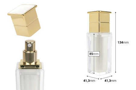 Luksuzna akrilna bočica 30 mL u bisernoj boji sa pumpicom za kreme i zatvaračem-2