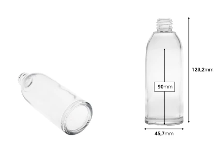 Staklena providna bočica 100mL (PP 20)-dimenzije_slike
