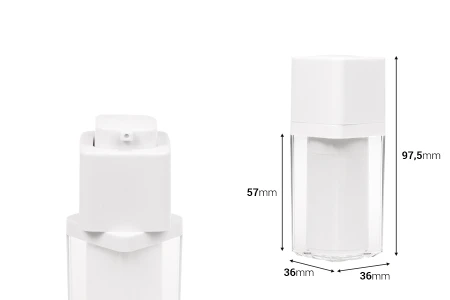 Airless akrilna bočica 15 mL sa belom pumpicom-dimenzije_slike