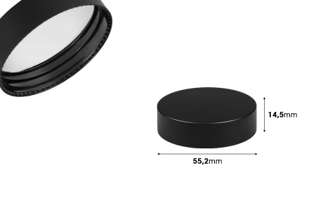 Plastični MAT crni zatvarač sa unutrašnjom zaptivkom-dimenzije_slike