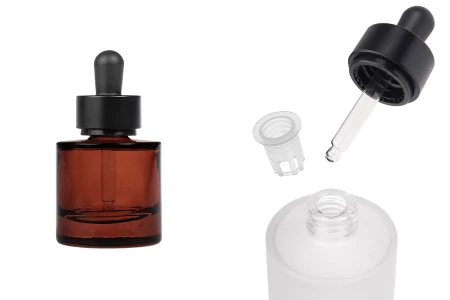 Staklena bočica od 30 mL sa crnom mat pipetom-slika_proizvoda