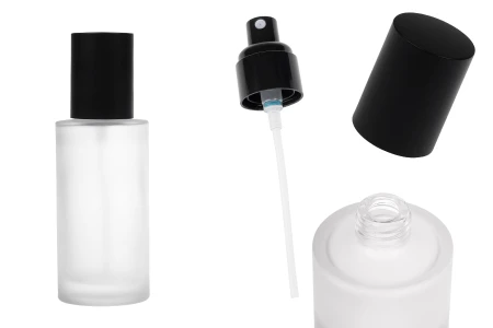 Peskirana staklena bočica od 100mL sa crnim sprejom i crnim mat zatvaračem-slika_proizvoda