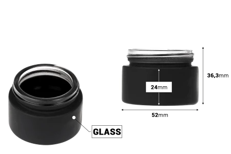 Staklena teglica za kremu 30 mL - bez zatvarača, gumirana u više boja-dimenzije_slike