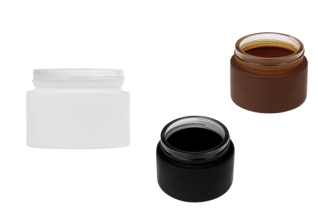 Staklena teglica za kremu 50 mL - bez zatvarača, gumirana u više boja-slika_proizvoda