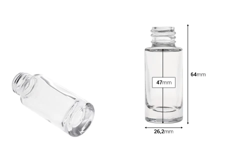 Cilindrična providna staklena bočica od 10 mL-dimenzije_slike