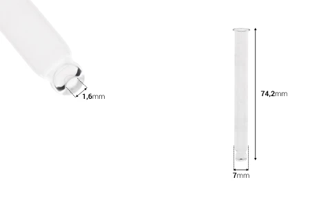 Staklena cevčica bez mernih oznaka za zapreminu sa okruglim vrhom, za bočicu 20-4237-dimenzije_slike