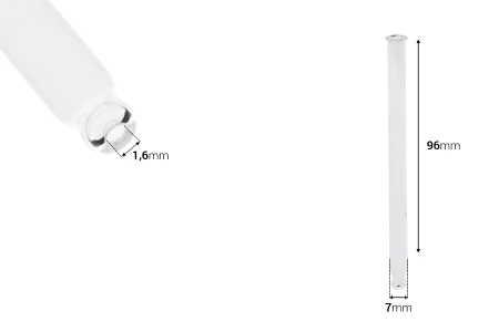 Staklena cevčica bez mernih oznaka za zapreminu sa okruglim vrhom, za bočicu 20-4238-dimenzije_slike