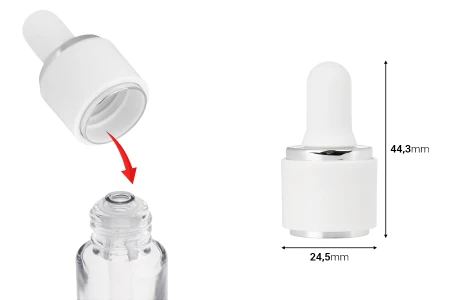 Set - plastični prsten za pipete sa gumicom za bočice u zlatnoj ili srebrnoj boji-dimenzije_slike