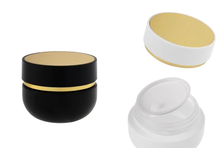 Staklena teglica od 50 mL sa poklopcem (sa unutrašnjom zaptivkom) i plastičnim međupoklopcem-slika_proizvoda