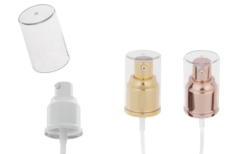 Plastična pumpica za kremu 24/410 sa aluminijumskim premazom i providnim zatvaračem-slika_proizvoda