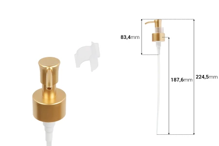 Plastična zlatna pumpica PP24/410 za kreme (07-0,75 cc/pritisak)-dimenzije_slike