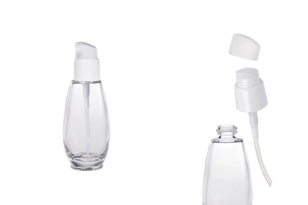 Staklena bočica 50mL sa belom plastičnom pumpicom PP18-1