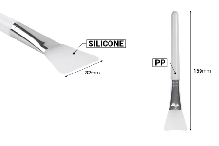 Silikonska spatula - četkica 159 mm sa plastičnom drškom za kremu i sa srebrnim detaljima-2