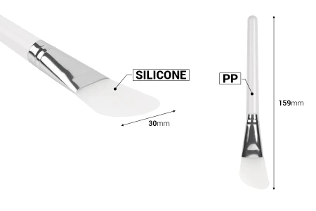Silikonska spatula - četkica 159 mm za kremu, sa srebrnim detaljima  i sa plastičnom drškom -2
