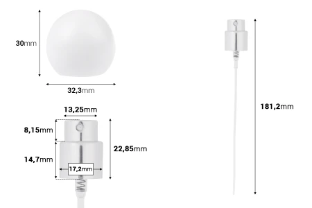 Set - aluminijumski sprej i beli okrugli zatvarač (mali) za bočice sa grlom 15/400-dimenzije_slike