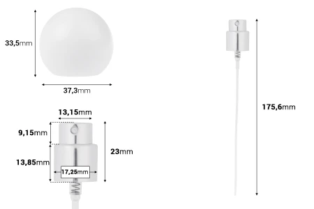 Set - aluminijumski sprej i beli okrugli zatvarač (veliki) za bočice sa grlom 15/400-dimenzije_slike