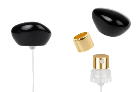 Sprej sa luksuznim crnim poklopcem za parfemske bočice sa sigurnosnim Crimp zatvaranjem od 15 mm-slika_proizvoda