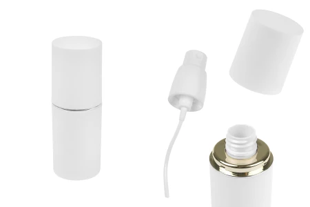 Bela MAT bočica od 30mL sa srebrnom ili zlatnom linijom, sa sprejom i belim MAT zatvaračem-slika_proizvoda
